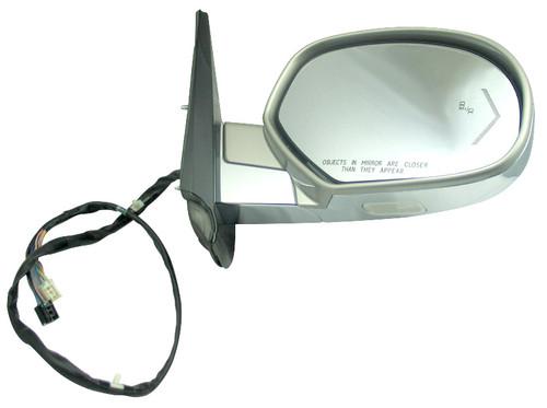 New gm power passenger side view mirror; silver & chrome, turn signal, light