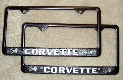 Corvette license frames old metal frames 1970's