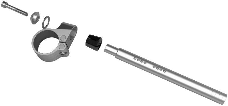 Convertibars adjustable clip-ons with v-roc technology - 43mm - silver  acs-4301