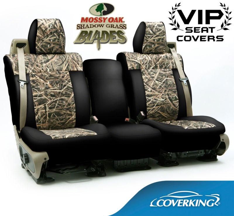 Coverking mossy oak shadow grass custom seat covers for nissan frontier  