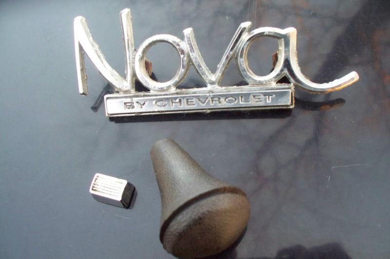 1968-1972 68-72 chevy nova trunk emblem / shifter knob / wiper switch knob