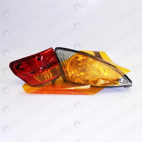 24in x 12in gloss amber smoke headlight fog lens tint vinyl film overlay sheet