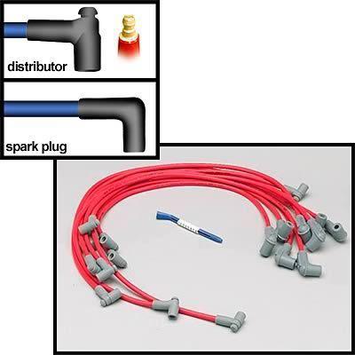 Msd spark plug wires spiral core 8.5mm red 90 deg boots chevy big block v8 set