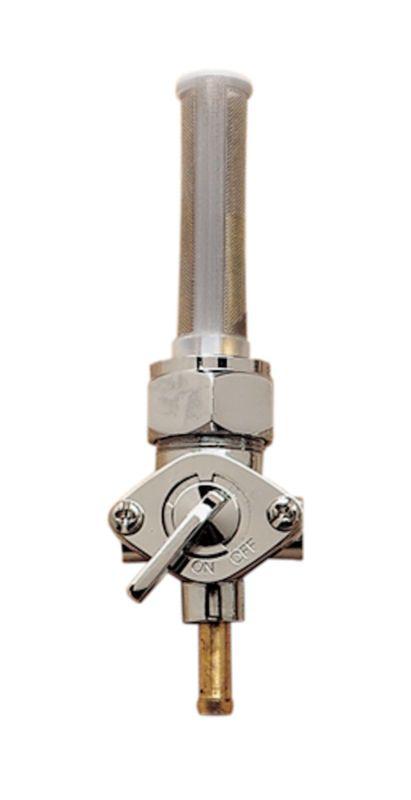 Drag specialties chrome petcock - straight spigot motorcycle fuel line valve