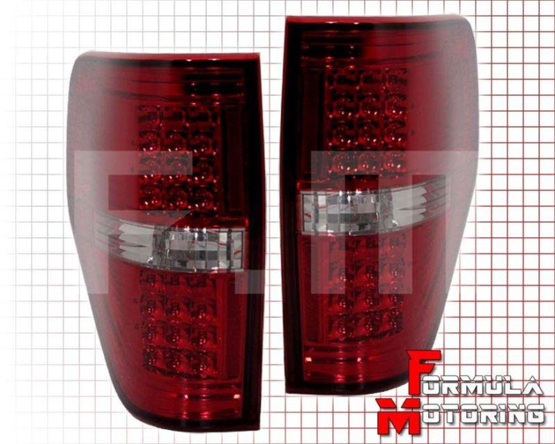 56 led smoke/red lens left+right tail lights brake lamp ford f150 f-150 09-12