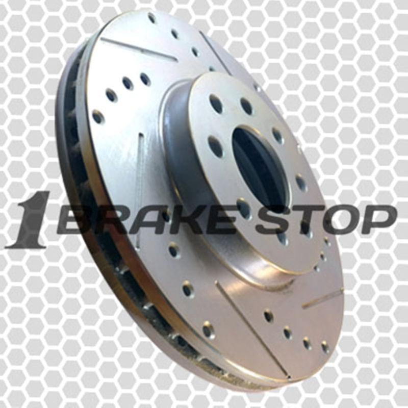 [2 front+2 rear] performance drilled/slotted brake rotors & metallic (vw1007)