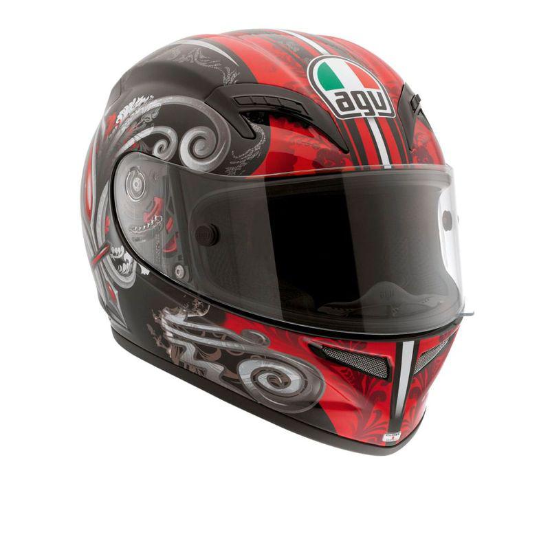 Agv grid stigma black red full face street helmet new m medium