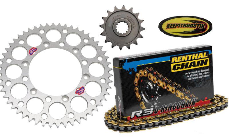Renthal oring chain and silver sprocket 13 48 for kx 125 1992-2005 kx125