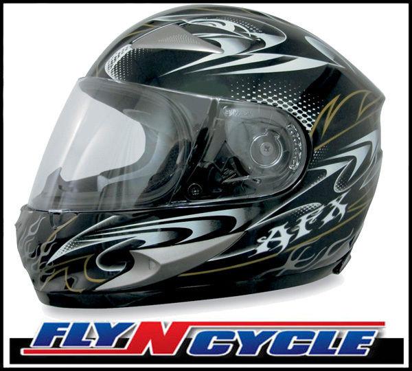 Afx fx-90 black w-dare medium full face motorcycle helmet dot ece