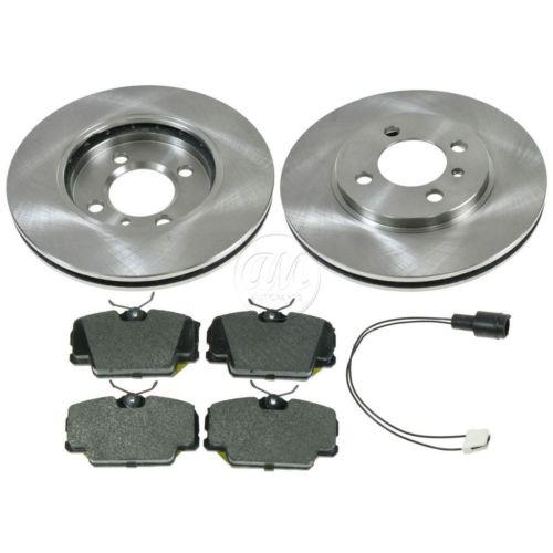 Front disc metallic brake pads & rotors w/sensors kit set for bmw e30