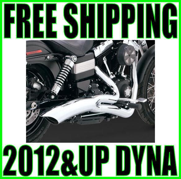 Vance & hines big radius exhaust pipes 2 into 1 exhaust harley dyna fxd fxdb