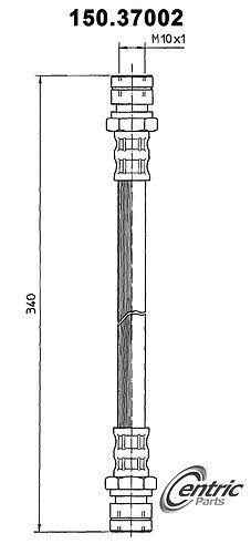 Centric 150.37002 brake hose, front-brake hydraulic hose