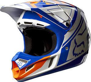 Fox racing v4 intake 2014 mx/offroad helmet blue/white