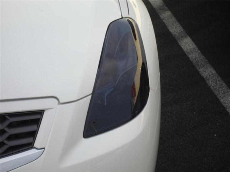 Nissan altima coupe smoke colored headlight film  overlays 2007-2010