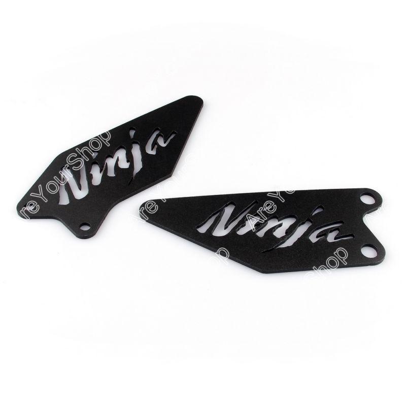 Foot peg heel plates guard for kawasaki ninja zx6r/zx636r 2009-2013 black