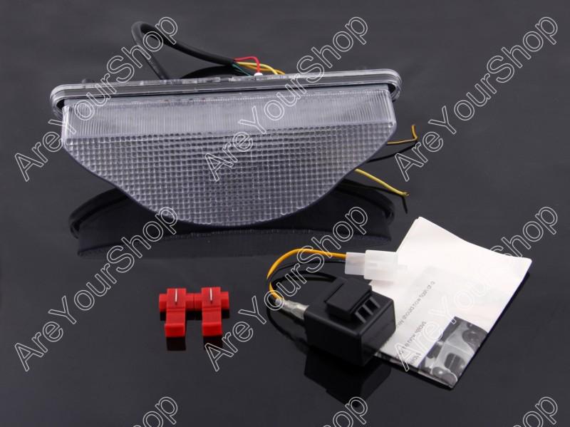 Clear led taillight integrated turn signals yamaha warrior 2002-2008