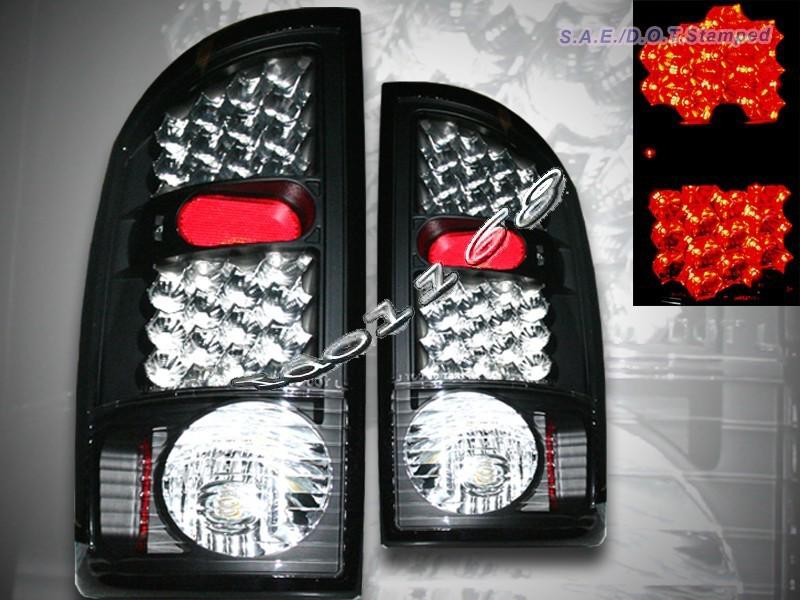 2002-2006 dodge ram altezza tail lights led jdm black rear lamps 05 04 03