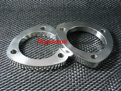 (2) 2.5" exhaust collector stainless steel flange 3 holes catalytic a30