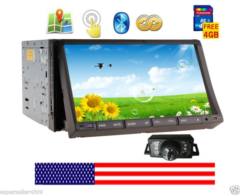 Touch screen 7"in dash car stereo gps navigation+camera