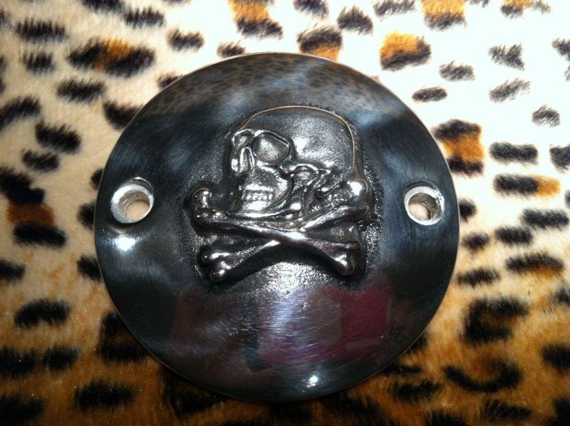 Death head skull cross bones chopper bobber harley points cover motorcycle