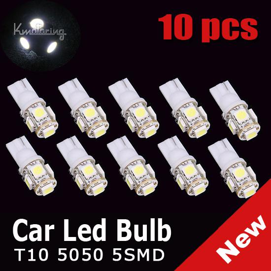 Wholesale 10* t10 194 168 501 w5w 5 smd 5050 led car side wedge light lamp bulb