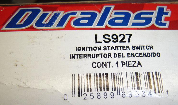 Ls927 gm ignition starter switch