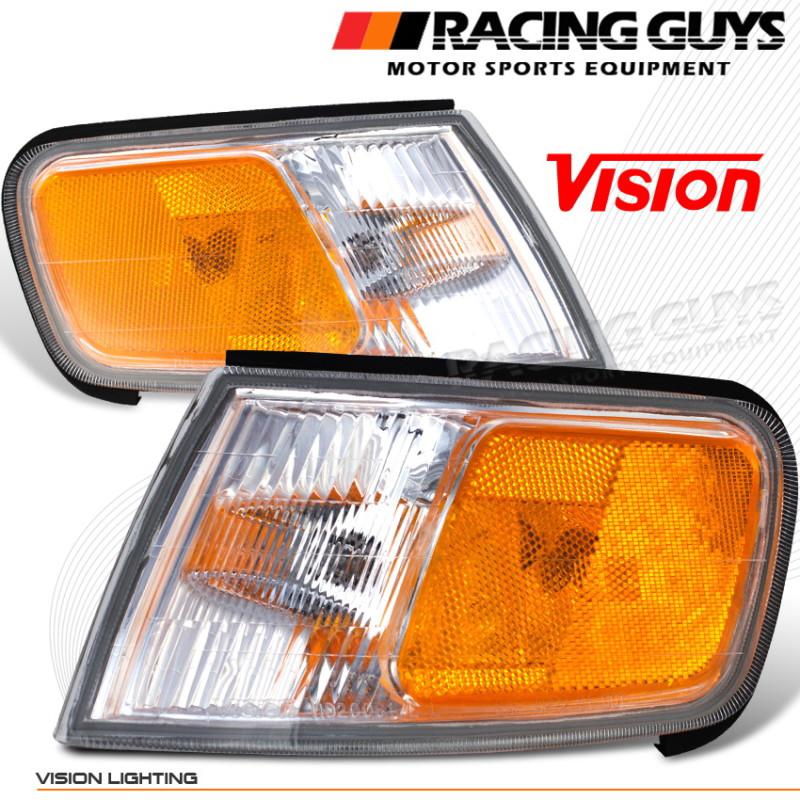 Vision amber style reflector turn signal corner lights new left+right assembly