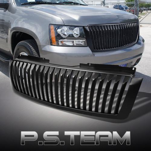 Black 07-12 suburban avalanche tahoe vertical style front hood grille grill