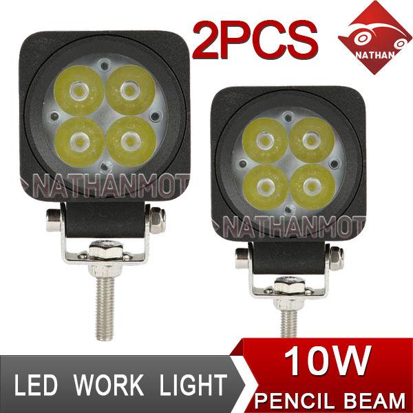 2x 10w spot led work light pencil beam modular heavy duty offroad 4wd boat 