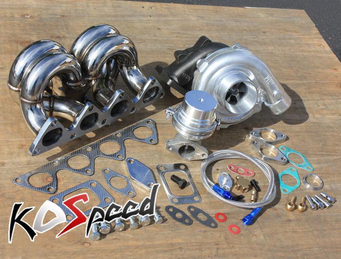 B-series b16 b18 t3/t4 turbocharger ram horn manifold turbo kit w/38mm wastegate