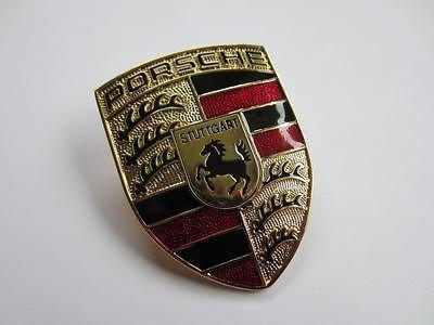 1977-1989 porsche 911 930 turbo gold w/red & black bars hood crest emblem