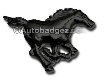 2 - new ford mustang gt shelby horses chrome badge emblem (horses l and r black)