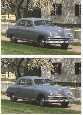 1949 kaiser traveler automobile postcard - lot of 2 - must see! - free shipping!