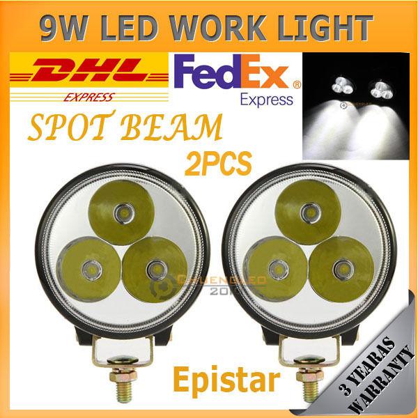 2x epistar led 9w 3x3w work light driving light spot beam wagon 12v 24v off-road