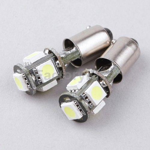 Fk 2x car bulbs canbus error-free bax9s 5-led 5050 smd white light #967