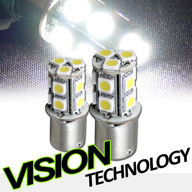 2pc white 1157 bay15d 13x 5050 smd led front turn signal light bulbs 1158 1493