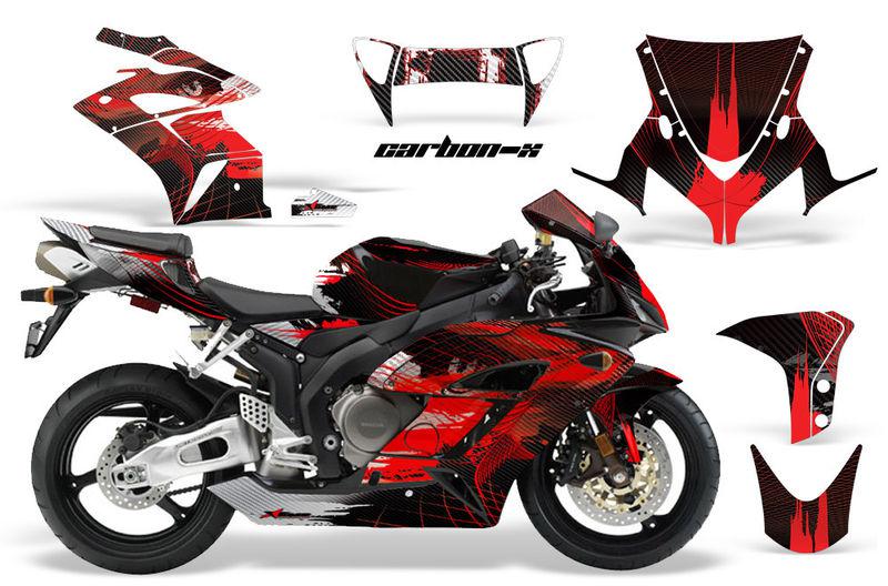 Amr racing graphics decal wrap kit- honda cbr1000 street bike, 04-05 carbon red