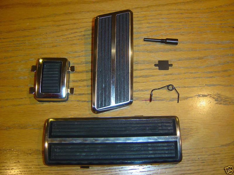 73-74 cuda challenger brake accel pedal pad bezel set 