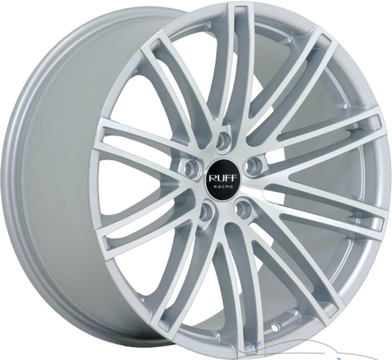 22x10 ruff r955 5x120  +35mm silver machined rims wheels inch 22"