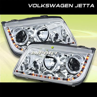 99-04 vw jetta mk4 chrome led projector headlights lamp pair driver+passenger