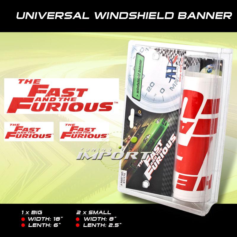 Apc 3pc red "the fast and the furious" auto car windshield banner sticker decal