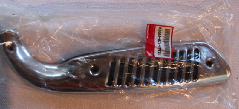 Nos honda 18360-120-000xw muffler protector chrome - z50a minitrail 76-78 