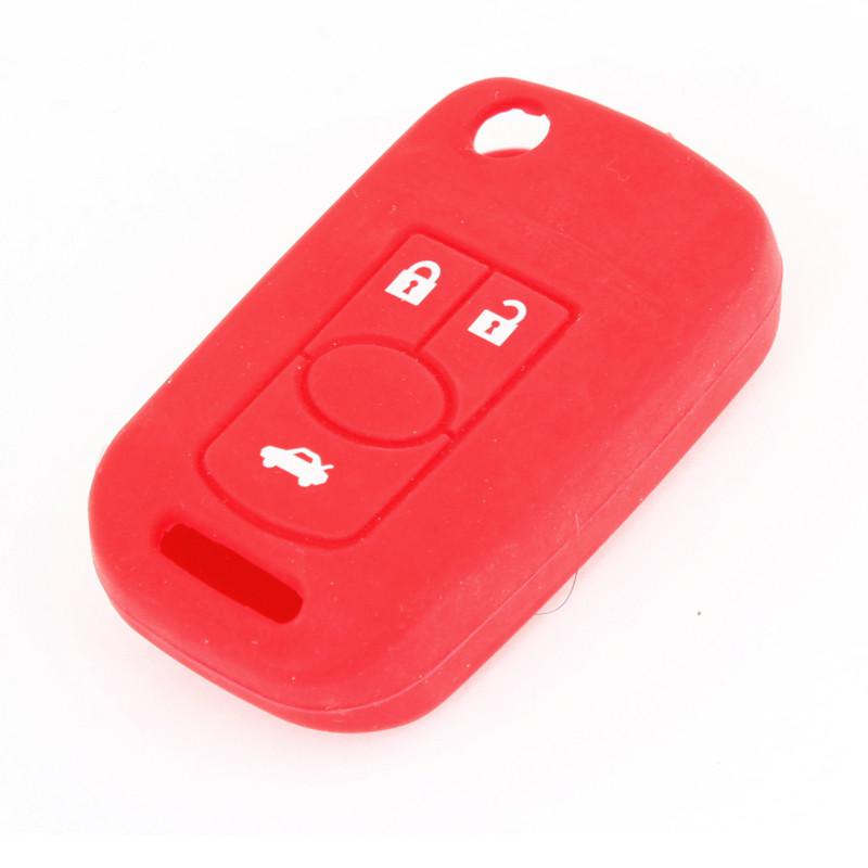 Fuchsia three buttons soft silicone vehicle car remote key holder cover case