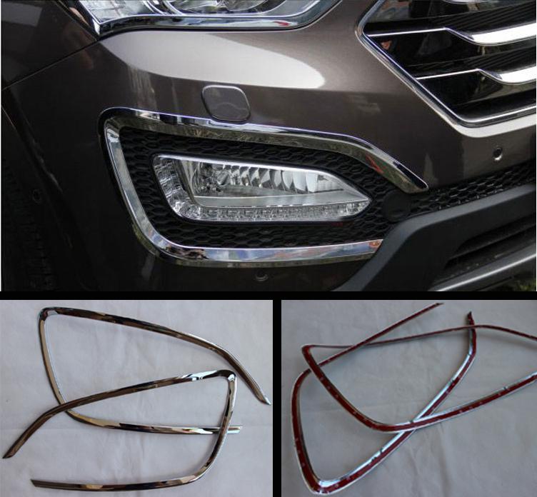 For hyundai ix45 santa fe 2013 2014 up abs chrome front fog light cover trim