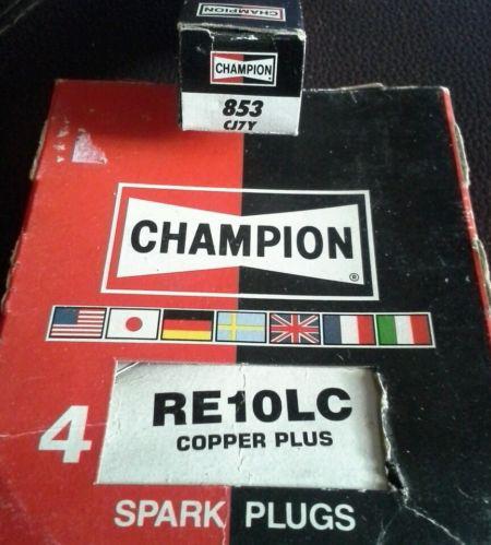 Champion copper plus 4pk re10lc and 1 champion 853cj7y 5 total plugs mib