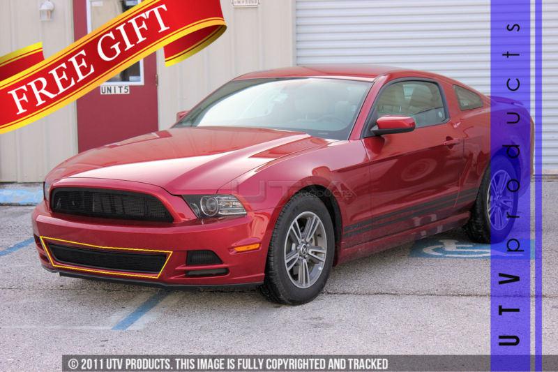 2013 - 2014 ford mustang v6 1pc bumper black & black mesh grille kit 13 14 