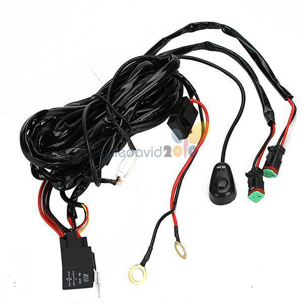 Universal fog driving lamp dual lights wiring harness switch kit w/ relay fuse