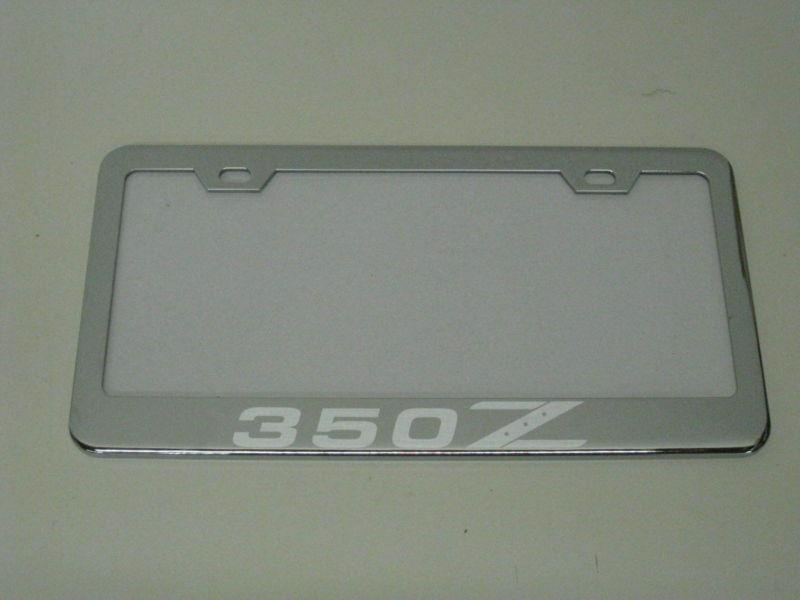 *350z* nissan 350 z chrome metal license plate frame +screw caps