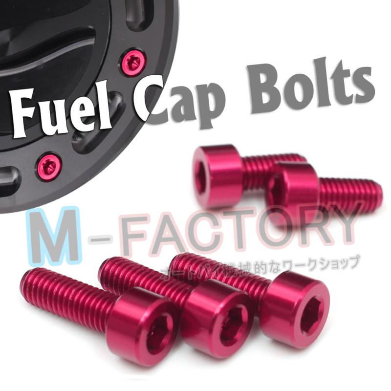 Red aluminum cnc fuel cap bolts er6n er6f ninja 650r 08 09 10 11 12 13 2014