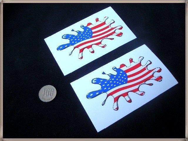 C508 america decals 2 stickers set usa flag